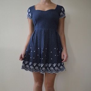 PLEATED POLKADOT DRESS